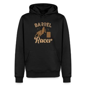 Cheval de course de barils de rodéo - Sweat à capuche Premium bio Homme - noir - Devant - Nico (187cm)