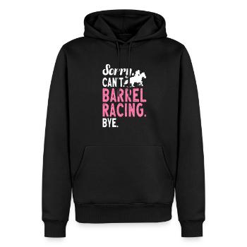 Cheval de course de barils de rodéo - Sweat à capuche Premium bio Homme - noir - Devant - Nico (187cm)