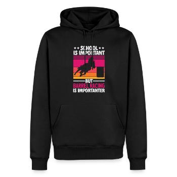 Cheval de course de barils de rodéo - Sweat à capuche Premium bio Homme - noir - Devant - Nico (187cm)