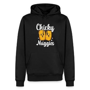 Chicken Nugget Liebhaber Chicken Nuggets - Männer Premium Bio Hoodie - Schwarz - Vorne - Nico (187cm)