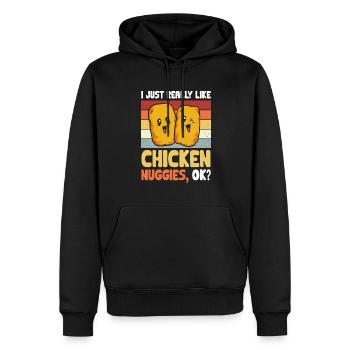 Chicken Nugget Liebhaber Chicken Nuggets - Männer Premium Bio Hoodie - Schwarz - Vorne - Nico (187cm)