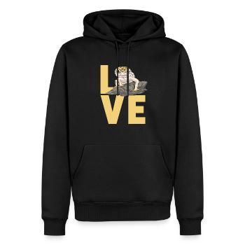 Leopardgecko Reptil Haustier Gecko - Männer Premium Bio Hoodie - Schwarz - Vorne - Nico (187cm)
