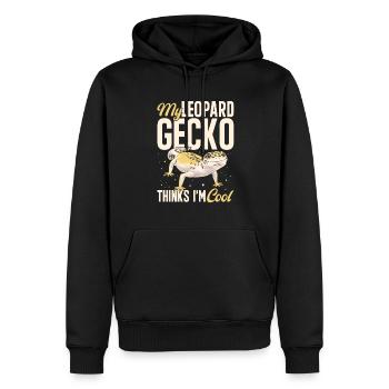 Leopardgecko Reptil Haustier Gecko - Männer Premium Bio Hoodie - Schwarz - Vorne - Nico (187cm)