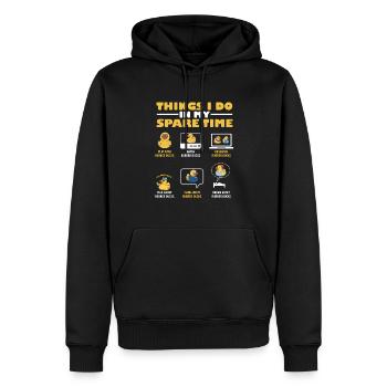 Canard en caoutchouc Canard en caoutchouc - Sweat à capuche Premium bio Homme - noir - Devant - Nico (187cm)