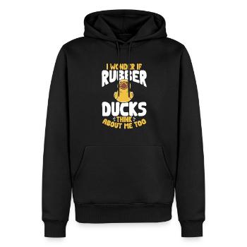Canard en caoutchouc Canard en caoutchouc - Sweat à capuche Premium bio Homme - noir - Devant - Nico (187cm)