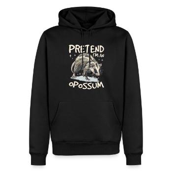 Drôle d’opossum animal faire semblant que je suis un opossum - Sweat à capuche Premium bio Homme - noir - Devant - Nico (187cm)