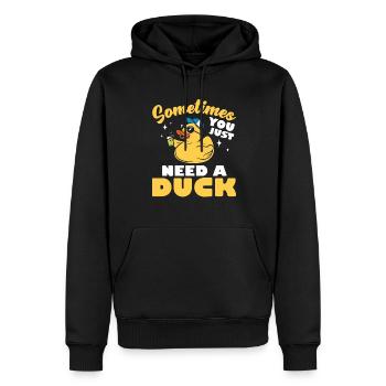Canard en caoutchouc Canard en caoutchouc - Sweat à capuche Premium bio Homme - noir - Devant - Nico (187cm)