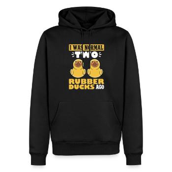 Canard en caoutchouc Canard en caoutchouc - Sweat à capuche Premium bio Homme - noir - Devant - Nico (187cm)