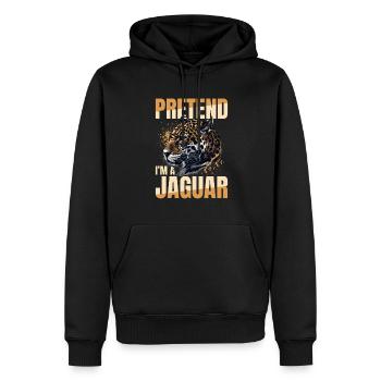 Funny Jaguar Animal Pretend I'm A Jaguar - Männer Premium Bio Hoodie - Schwarz - Vorne - Nico (187cm)
