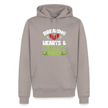 Furz Furzen Pupsen - Männer Premium Bio Hoodie - Taupe - Vorne - Nico (187cm)