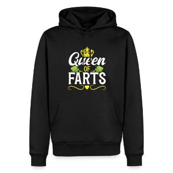pet pète pète pète - Sweat à capuche Premium bio Homme - noir - Devant - Nico (187cm)