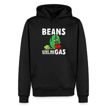 pet pète pète pète - Sweat à capuche Premium bio Homme - noir - Devant - Nico (187cm)