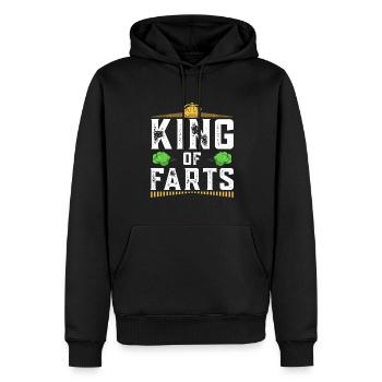 pet pète pète pète - Sweat à capuche Premium bio Homme - noir - Devant - Nico (187cm)