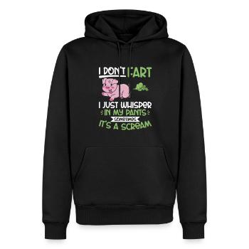 pet pète pète pète - Sweat à capuche Premium bio Homme - noir - Devant - Nico (187cm)
