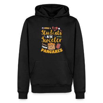 Pancake Frühstück Pfannkuchen - Männer Premium Bio Hoodie - Schwarz - Vorne - Nico (187cm)