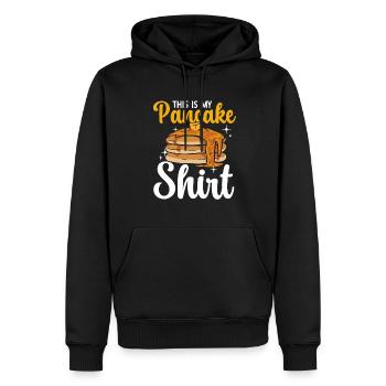 Pancake Frühstück Pfannkuchen - Männer Premium Bio Hoodie - Schwarz - Vorne - Nico (187cm)