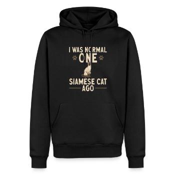 Chat siamois Chat siamois - Sweat à capuche Premium bio Homme - noir - Devant - Nico (187cm)