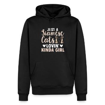 Siamkatze Katze Siamese - Männer Premium Bio Hoodie - Schwarz - Vorne - Nico (187cm)