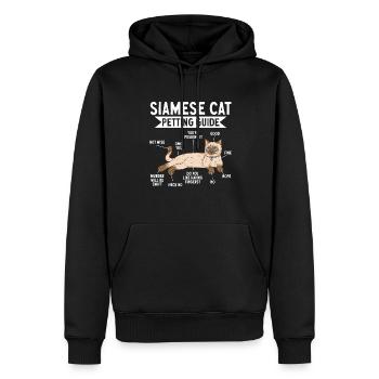 Chat siamois Chat siamois - Sweat à capuche Premium bio Homme - noir - Devant - Nico (187cm)