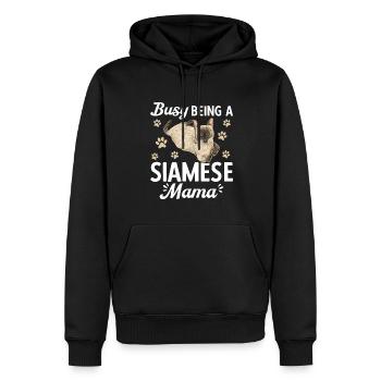 Chat siamois Chat siamois - Sweat à capuche Premium bio Homme - noir - Devant - Nico (187cm)