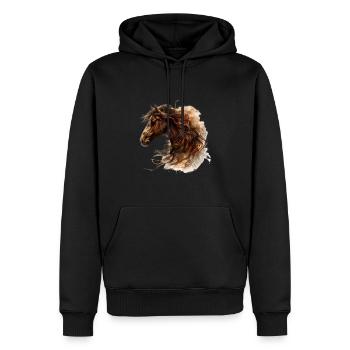 Majestätisches Pferd im Galopp - Männer Premium Bio Hoodie - Schwarz - Vorne - Nico (187cm)
