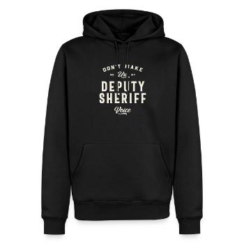 Funny Job Occupation Deputy Sheriff - Men’s Premium Organic Hoodie - black - Front - Nico (187cm)