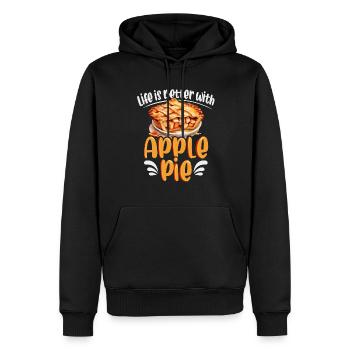 Das Leben ist besser mit Apfelkuchen Thanksgiving - Männer Premium Bio Hoodie - Schwarz - Vorne - Nico (187cm)