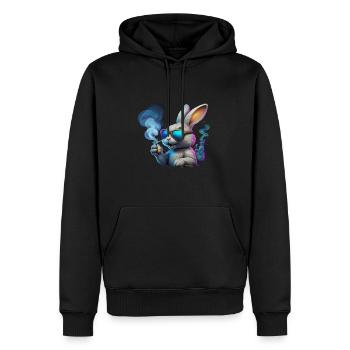 Lapin Cool Avec Des Lunettes De Soleil Et De La Fumée - Sweat à capuche Premium bio Homme - noir - Devant - Nico (187cm)