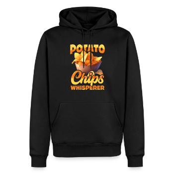 Chuchotement de croustilles drôle de collations de pommes de terre design - Sweat à capuche Premium bio Homme - noir - Devant - Nico (187cm)