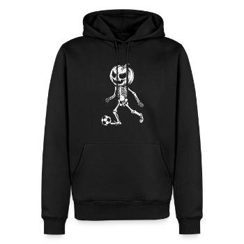 Soccer Player Skeleton Soccer Style Vibe Halloween - Men’s Premium Organic Hoodie - black - Front - Nico (187cm)