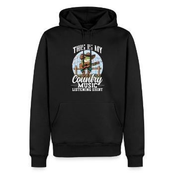 Amateur de musique country, c’est ma musique country - Sweat à capuche Premium bio Homme - noir - Devant - Nico (187cm)