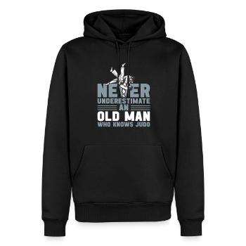 Judo unterschätzt niemals einen alten Mann, Judoka Martial - Männer Premium Bio Hoodie - Schwarz - Vorne - Nico (187cm)