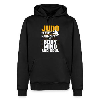 Judo-Zitat für Judoka und Kampfsport - Männer Premium Bio Hoodie - Schwarz - Vorne - Nico (187cm)