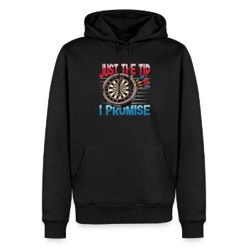 Juste le conseil drôle Joueur de fléchettes et lancer de fléchettes - Sweat à capuche Premium bio Homme - noir - Devant - Nico (187cm)