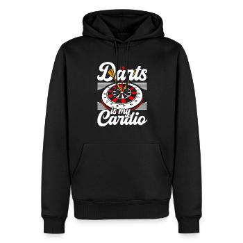 Darts est mon jeu de fléchettes de lancer cardio - Sweat à capuche Premium bio Homme - noir - Devant - Nico (187cm)