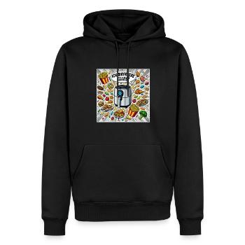 Ich Airfryere Alles! Lustige Küche Illustration - Männer Premium Bio Hoodie - Schwarz - Vorne - Nico (187cm)