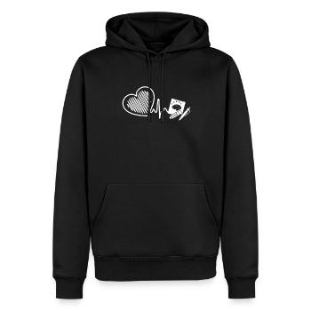 High School Teacher High School Teacher Heartbeat - Men’s Premium Organic Hoodie - black - Front - Nico (187cm)