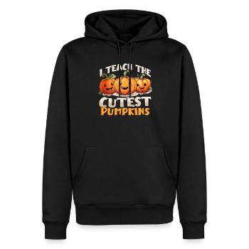 Les citrouilles des enseignants d’Halloween célèbrent halloween - Sweat à capuche Premium bio Homme - noir - Devant - Nico (187cm)
