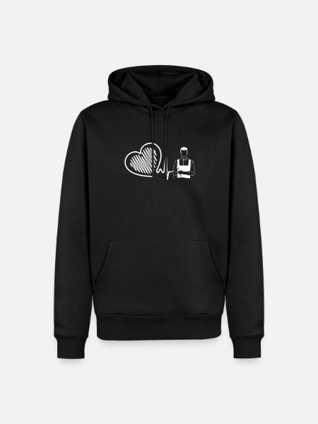 Fitter Fitter Heartbeat - Men’s Premium Organic Hoodie - black