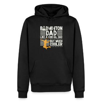 Badmintonspieler Vatertag Badminton Vater - Männer Premium Bio Hoodie - Schwarz - Vorne - Nico (187cm)