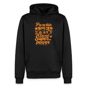 L'épice à la citrouille est mon super pouvoir secret de la saison d'automne - Sweat à capuche Premium bio Homme - noir - Devant - Nico (187cm)