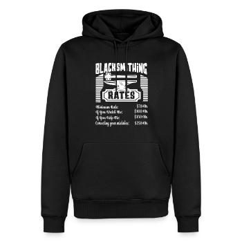 Blacksmith Blacksmithing Rates - Men’s Premium Organic Hoodie - black - Front - Nico (187cm)