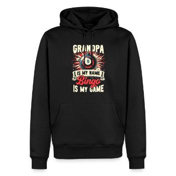 Joueur de bingo interrogez-moi sur la conception du bingo chanceux - Sweat à capuche Premium bio Homme - noir - Devant - Nico (187cm)