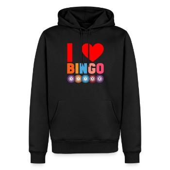 Joueur de bingo interrogez-moi sur la conception du bingo chanceux - Sweat à capuche Premium bio Homme - noir - Devant - Nico (187cm)