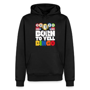 Joueur de bingo interrogez-moi sur la conception du bingo chanceux - Sweat à capuche Premium bio Homme - noir - Devant - Nico (187cm)