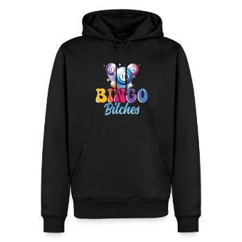 Joueur de bingo interrogez-moi sur la conception du bingo chanceux - Sweat à capuche Premium bio Homme - noir - Devant - Nico (187cm)