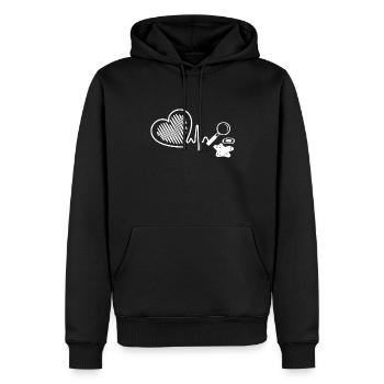 Biologist Biologist Heartbeat - Men’s Premium Organic Hoodie - black - Front - Nico (187cm)