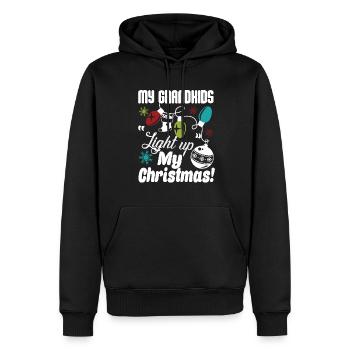 Grandkid My Grandkids Light Up My Christmas - Men’s Premium Organic Hoodie - black - Front - Nico (187cm)