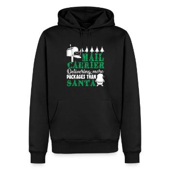 Mail Carrier Christmas Delivering More Packages - Men’s Premium Organic Hoodie - black - Front - Nico (187cm)