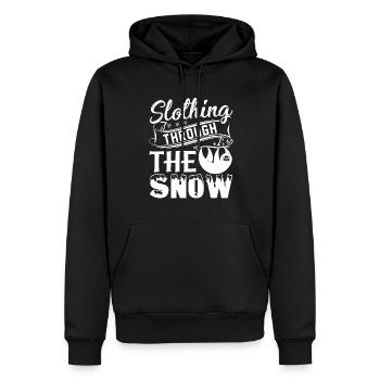 Sloth Christmas Slothing Through The Snow - Men’s Premium Organic Hoodie - black - Front - Nico (187cm)